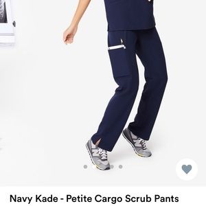 Figs Kade Cargo Petite Scrub pants navy blue